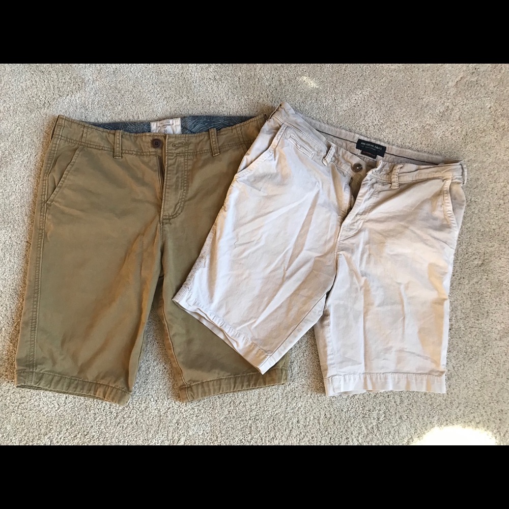 Flat Front Khaki Shorts Longboard/Just above knee